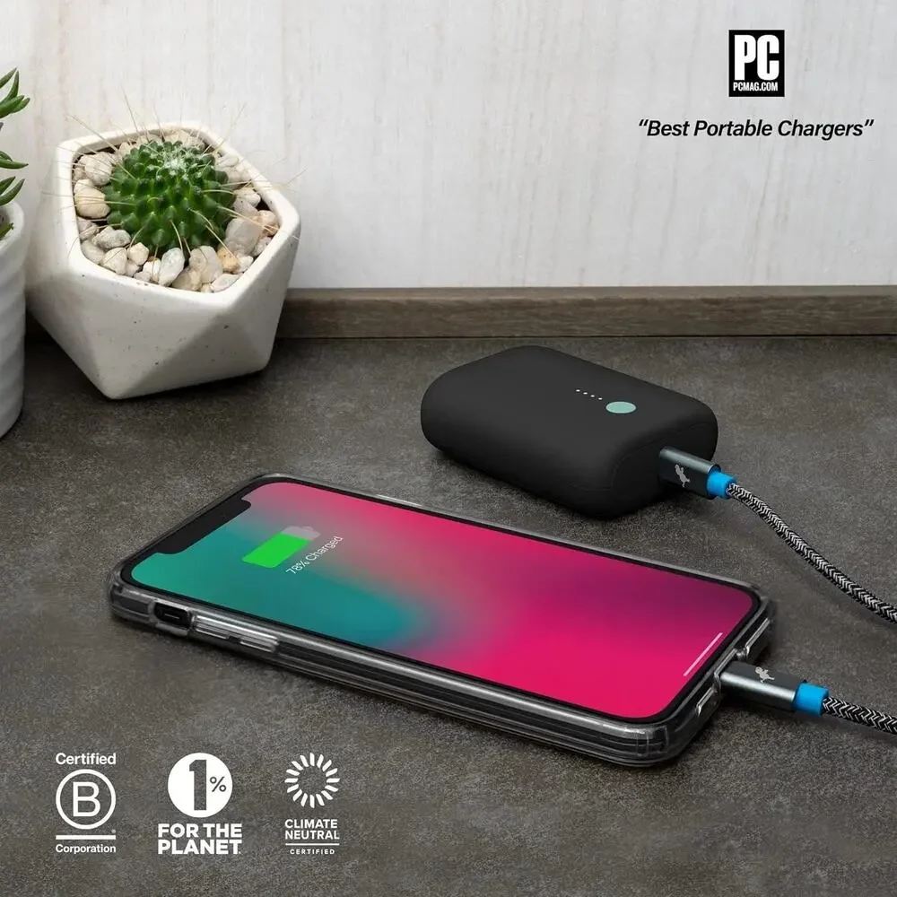 Nimble Champ Lite 5K Portable Charger, 15W USB-C Fast Charging Power Bank, Black